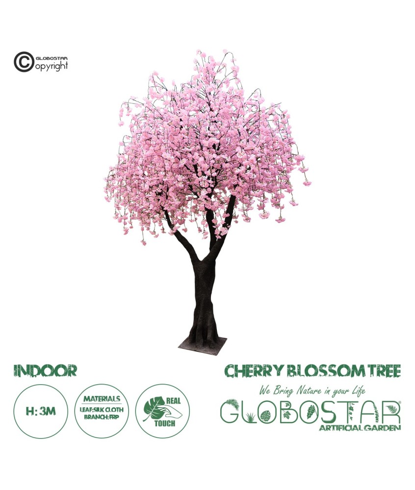 GloboStar® Artificial Garden CHERRY BLOSSOM TREE 20212 Τεχνητό Διακοσμητικό Δέντρο Άνθος Κερασιάς Υ300cm